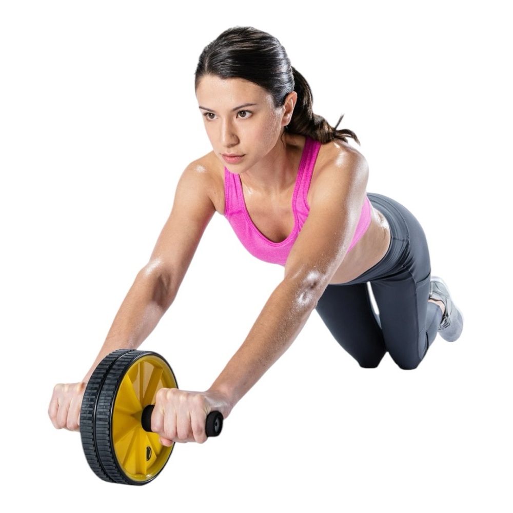 Athletic Works Dual Ab Wheel Diameter Core Strength Abdominal Trainer